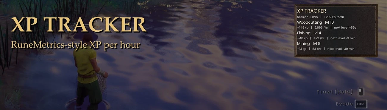 XP Tracker - RuneMetrics-style XP per Hour mod cover